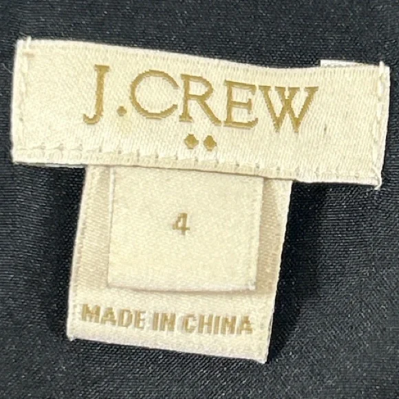 J.Crew Floral Gold Green Black Long Sleeve Cinched Waist Mini Dress Size 4 - Picture 10 of 10